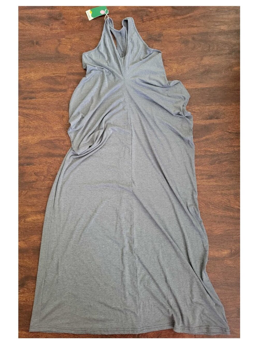 Halara Grey Sleeveless Tank Draped Maxi Jersey Dress L